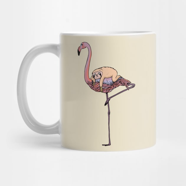 FLAMINGO AND SLOTH by huebucket